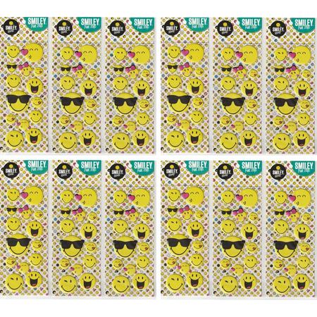 Smiley Emoji 3d Stickers | 12 Stickervellen 22 x 10 cm | 14 stickers